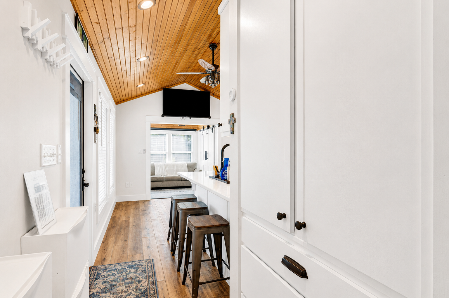 Hallway inside Lot 2A coach house at Terry Cove Motor Coach Resort