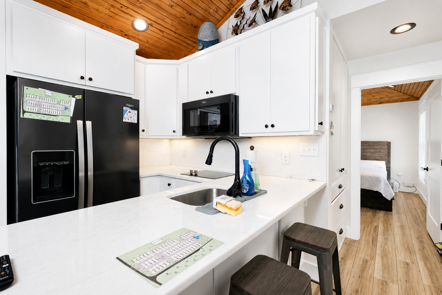 Kitchen with granite countertops in Lot 2A coach house, Orange Beach AL