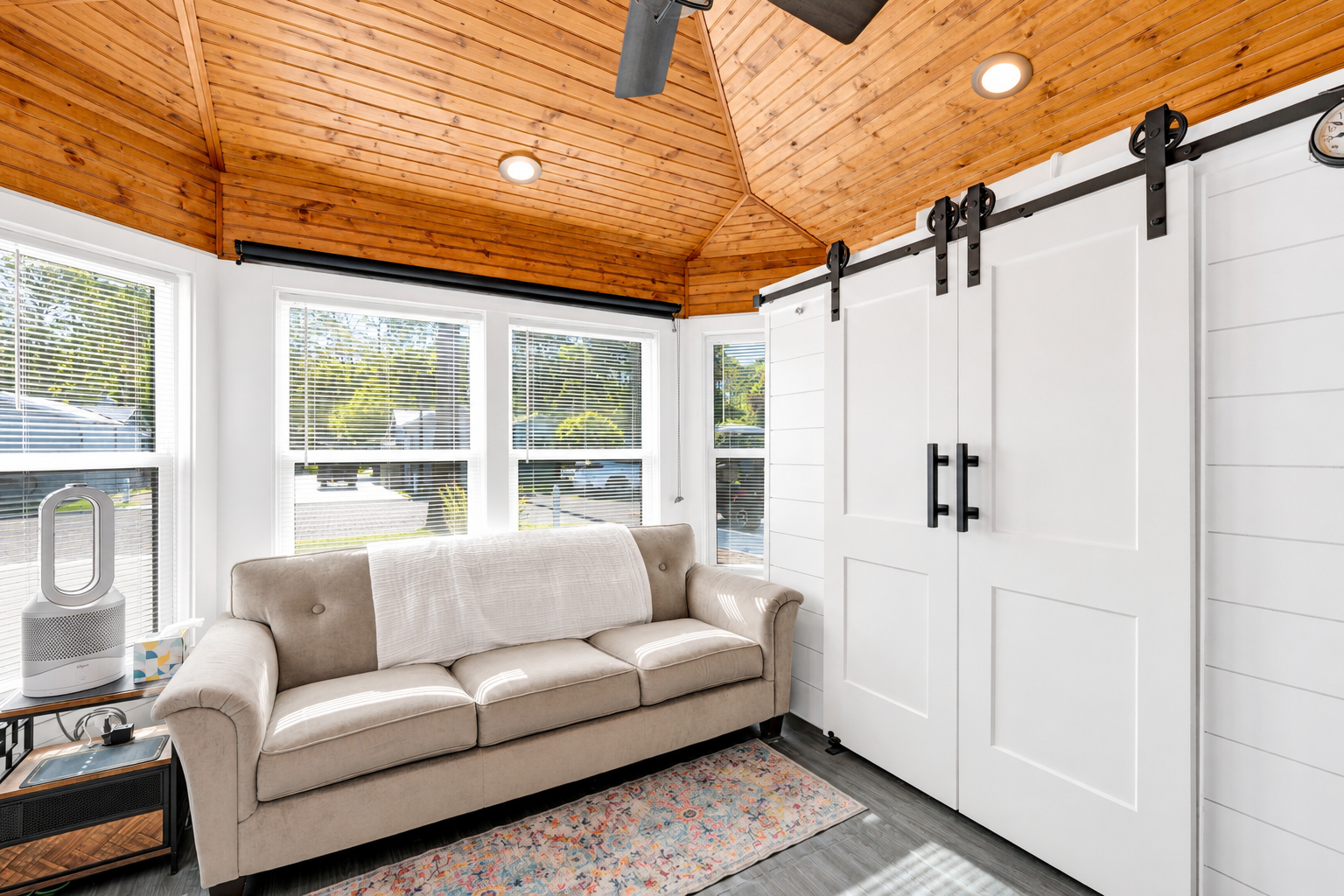 Living room interior of Lot 2A coach house at Terry Cove Motor Coach Resort